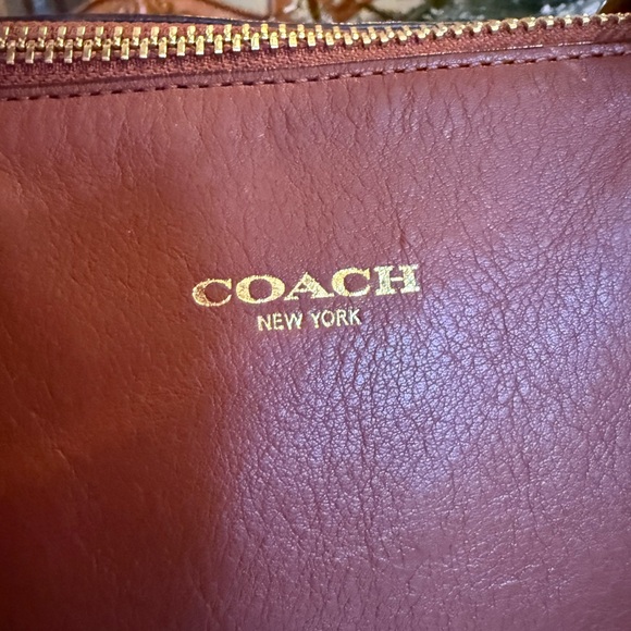 Coach Molly East West Satchel Leather Handbag in cognac - Picture 2 of 8